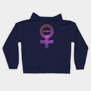 Unique Female Fingerprint Kids Hoodie